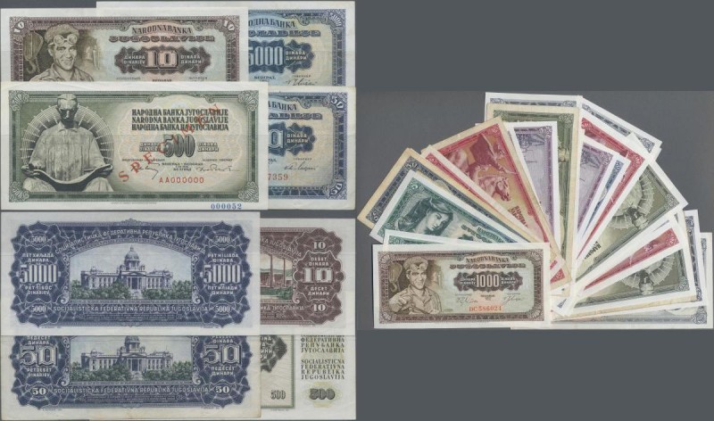 Yugoslavia: Huge lot with 41 banknotes with 100, 500, 1000 and 5000 Dinara 1963,...