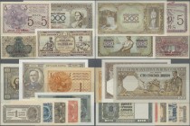 Yugoslavia: set of 11 notes containing the following notes: Croatia 1, 5, 10 & 20 Dinars 1944 P. 48-51 (the 1 and 20 in aUNC, the 5 and 10 in VF), Ser...