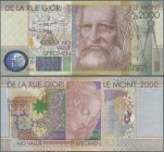 Testbanknoten: Bundle of 100 pcs. Test Notes by De La Rue Giori LE MONT 2000 with portrait of Leonardo da Vinci, intaglio printed SPECIMEN without ser...