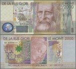 Testbanknoten: Bundle of 100 pcs. Test Notes by De La Rue Giori LE MONT 2000 with portrait of Leonardo da Vinci, intaglio printed SPECIMEN with serial...