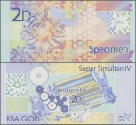 Testbanknoten: Bundle of 100 pcs. Test Notes Switzerland by KBA GIORI 2D IRIS SIMULALTAN IV ND(2008), smaller type with 16 x 7,2 cm, offset printed an...