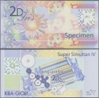 Testbanknoten: Bundle of 100 pcs. Test Notes Switzerland by KBA GIORI 2D IRIS SIMULALTAN IV ND(2008), larger size type with 16 x 7,7 cm, offset printe...