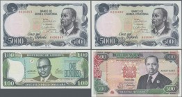 Africa: Very nice set with 5 banknotes Africa comprising Kenya 500 Shillings 1990 P.30c (XF), Libya 10 Dinars ND(1980) P.46b (UNC), Liberia 100 Dollar...