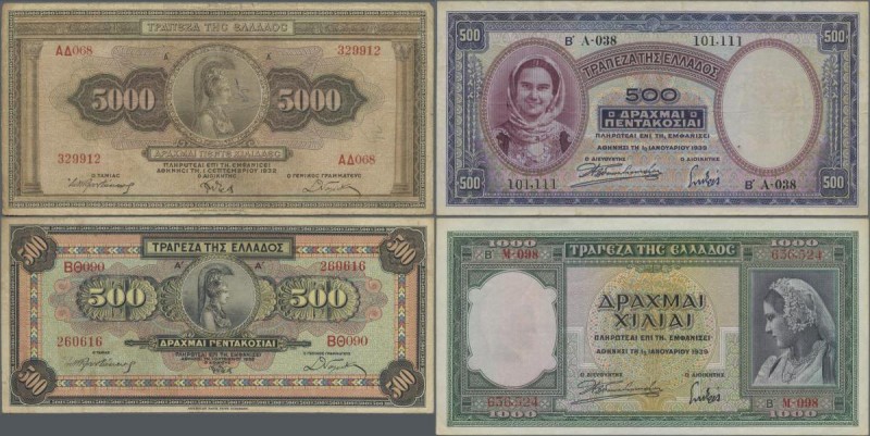 Greece: Nice collection with around 300 Banknotes from 1932 - 1984, containing f...