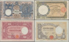 Italy: Huge album with 156 banknotes Italy, comprising for example 5 and 10 Lire Biglietti di Stato D.1888, 1904 P.20, 23 (F-, VF), 50 Lire 1943 P.64 ...