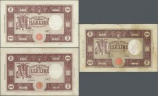Italy: large lot of 14 mostly different issues of 1000 Lire from P. 62 to 81, containing the following notes: P. 62, Bi621 with stamp (F), P. 62, Bi62...