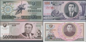 North Korea: Central Bank of the Democratic Peoples Republic of Korea giant lot with 74 banknotes series 1978 till 2008, comprising for example 100 Wo...