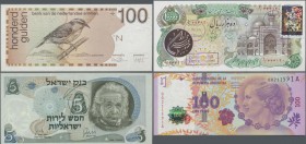 Alle Welt: Huge album with 459 banknotes from all over the world, comprising for example Netherlands Antilles 100 Gulden 1986 P.26 (UNC), French Antil...