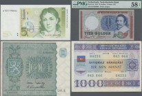 Alle Welt: Huge lot with 410 banknotes from all over the world, comprising amongst others Germany Federal Republic 5 Deutsche Mark 1991 P.37 (UNC), Ea...