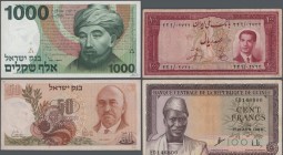 Alle Welt: Collectors album with more than 650 banknotes Guinea, Iceland, Indonesia, Iran, Italy, Hong Kong, Hungary and Israel in quantities up to 5 ...