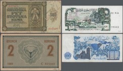 Alle Welt: Collectors album with more than 450 banknotes Egypt, Czechoslovakia, China, Biafra, Bohemia & Moravia, Austria, Algeria, Angola, Croatia an...