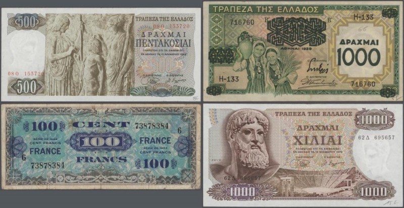 Alle Welt: Collectors album with more than 340 banknotes France, Greece, French ...