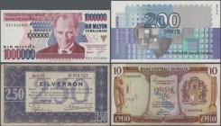 Alle Welt: Collectors album with more than 210 banknotes Great Britain Bernhard forgeries, Austria, Czechoslovakia, France, Greece, Isle of Man, Italy...