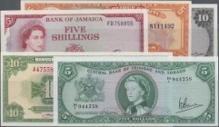 Alle Welt: Huge lot with 83 banknotes North- and Central America with 12 banknotes Jamaica for example the 5 Shillings ND(1961) P.49 (VF+), 20 banknot...