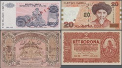 Alle Welt: Collectors album with more than 100 banknotes Azerbaijan, Belarus, Bosnia, Moldova, Kyrgyzstan, Hungary, Czechoslovakia, Bulgaria, Croatia ...