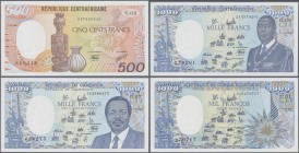 Africa: set of 12 banknotes containing Gabon 500 Francs 1985 P. 8, Equatorial Guinea 500 & 1000 Francs 1985 P. 20, 21, Cameroun 500 & 1000 Francs 1988...