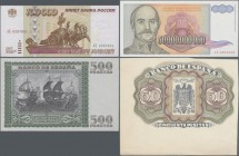 Europa: Huge collectors album with 446 banknotes Europe, comprising for example Yugoslavia 50 Kruna 1914 (1919) P.8 (F), 50 and 500 Milliardi Dinara 1...