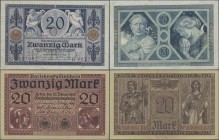 Deutschland - Deutsches Reich bis 1945: Kleines Lot mit 12 Banknoten der Serien 1908-1918, dabei 2x 1, 2x 2, 5, 2x 20 und 50 Mark Darlehenskassenschei...