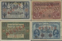 Deutschland - Deutsches Reich bis 1945: Lot mit 5 Banknoten, alle aus laufender Serie und nachträglich für Sammler mit ”Muster” überdruckt, dabei 5 Ma...