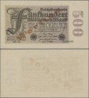 Deutschland - Deutsches Reich bis 1945: 500 Millionen Mark 1923 MUSTER, Ro.109M mit Überdruck ”Wertlos”, Fz. HO-00 und KN 000000, winzige bestoßene Ec...