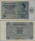 Deutschland - Deutsches Reich bis 1945: 20 Billionen Mark 1924, Ro.135, leichte Stauchung im Papier und winzige Falte am rechten oberen Rand, winziger...