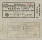 Deutschland - Deutsches Reich bis 1945: Schatzanweisung des Deutschen Reichs 1,05 Mark Gold = 1/4 Dollar 1923, Ro.140a mit Fz. ”AJ”, senkrechter Mitte...