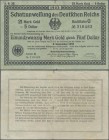 Deutschland - Deutsches Reich bis 1945: Ganze Schatzanweisung des Deutschen Reichs 21 Mark Gold = 5 Dollar 1923, KN 6-stellig, Ro.150a, kleinere Einri...