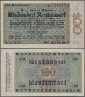 Deutschland - Deutsches Reich bis 1945: 100 Rentenmark 1923 MUSTER, Ro.159M, mit dreifacher Perforation ”Druckprobe” und laufender KN, kleine Kleberes...