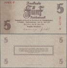 Deutschland - Deutsches Reich bis 1945: Sächsische Staatsbank 5 Reichsmark 1945 mit KN 06428, Serie ”P”, Ro.183a (P.NL), leichter Mittelknick und klei...