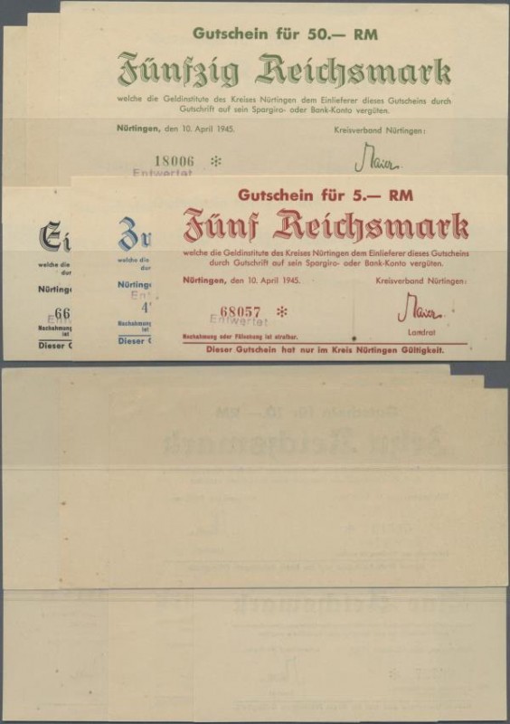 Deutschland - Alliierte Miltärbehörde + Ausgaben 1945-1948: Nürtingen, Kreisverb...