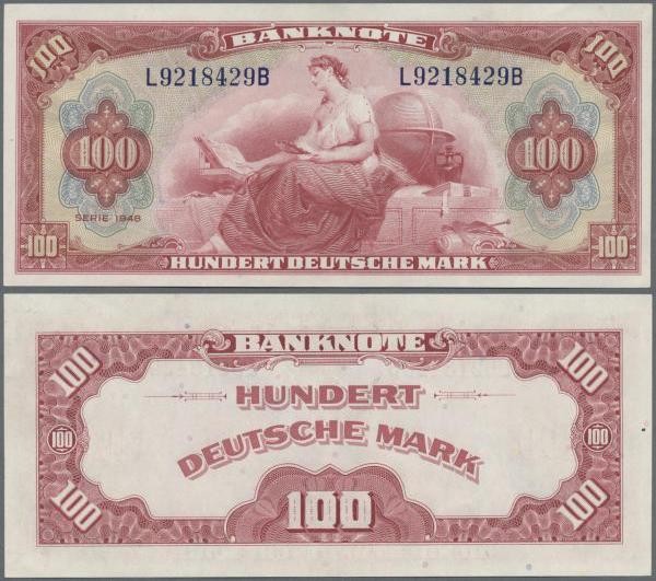 Deutschland - Bank Deutscher Länder + Bundesrepublik Deutschland: 100 DM 1948, ”...