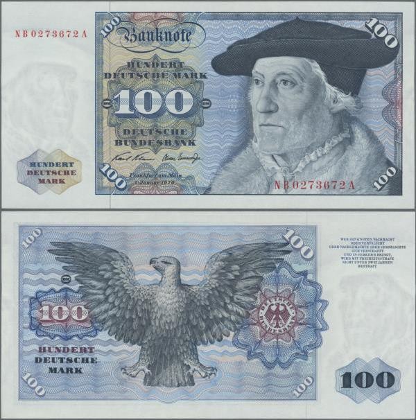 Deutschland - Bank Deutscher Länder + Bundesrepublik Deutschland: 100 DM 1970, S...