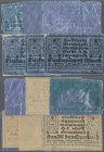 Deutschland - Notgeld besonderer Art: Lautawerk, Vereinigte Aluminium-Werke A.G., Aluminiumfolie, 20, 2 x 50, 3 x 100 Mark, 10.10.1922, übliche Erhalt...