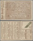 Deutschland - Briefmarkennotgeld: Baden-Baden, 10 Pf., o. D., Briefmarken-Notgeld des ”Büro für moderne Reklame”, gefalteter Schein mit 8 Werbeanzeige...