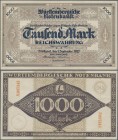 Deutschland - Länderscheine: Württemberg, Württembergische Notenbank, 1000 Mark, 1.9.1922, ohne Kontroll-Unterschrift, am linken Rand 5 mm verklebter ...
