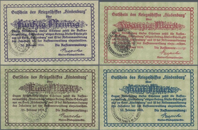 Deutschland - Notgeld: Kriegsschiff ”Hindenburg”, Kassenverwaltung, 50 Pf., 2x 1...