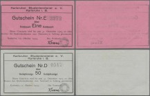 Deutschland - Notgeld - Baden: Karlsruhe, Karlsruher Studentendienst, 50 GPf., 1 GM, 10.10.1923, Erh. II, total 2 Scheine
 [differenzbesteuert]