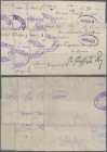 Deutschland - Notgeld - Elsass-Lothringen: Moosch, Oberelsass, Société Coopérative, 5, 10, 15, 20, 30, 40, 50, 80 Francs, o. D. (1914), alle mit viol....