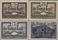 Deutschland - Notgeld - Sachsen: Glauchau, Deutscher Schutzbund, 3, 5, 10 Mark, o. D., Erh. II (2), III, total 3 Scheine
 [differenzbesteuert]