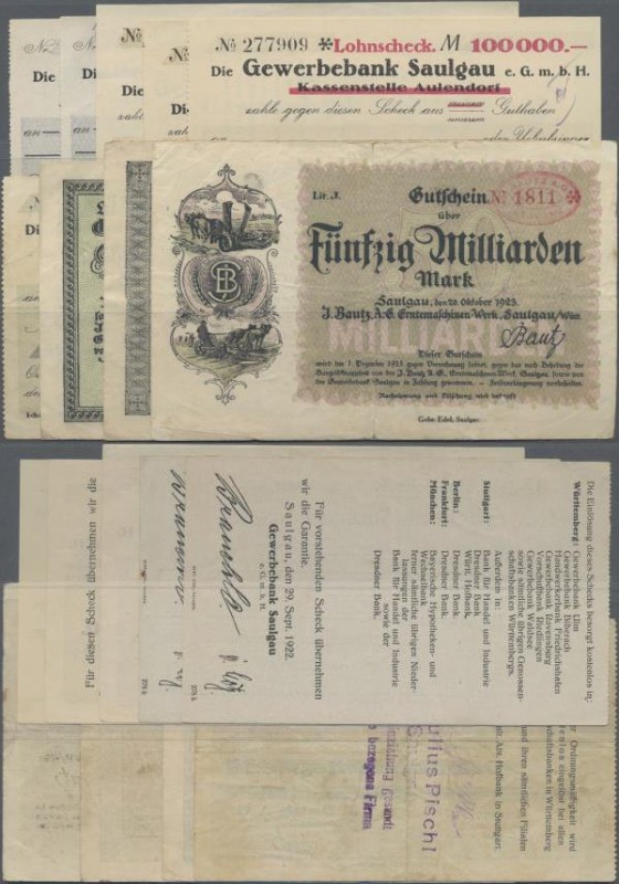 Deutschland - Notgeld - Württemberg: Saulgau, J. Bautz, Erntemaschinen-Werk, 100...