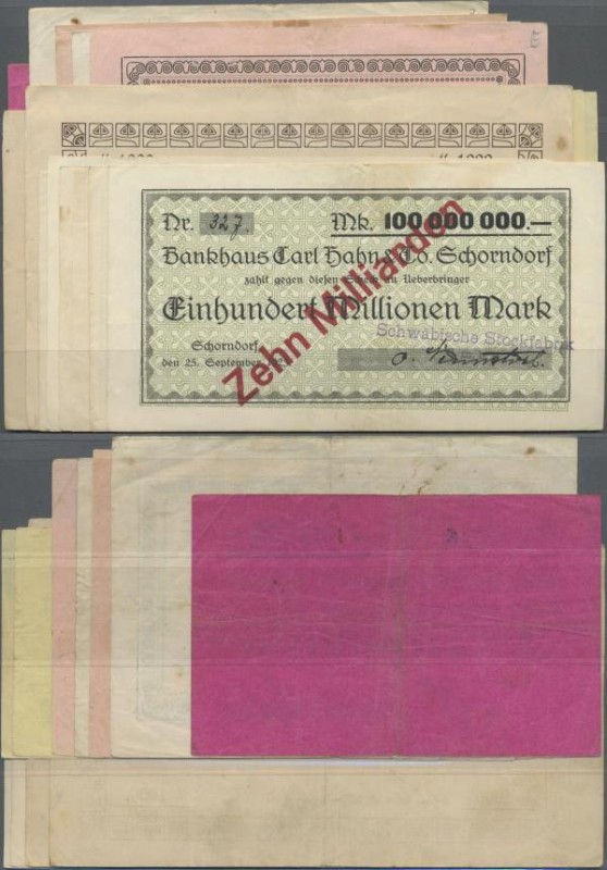 Deutschland - Notgeld - Württemberg: Schorndorf, Bankhaus Carl Hahn & Co., 1000 ...