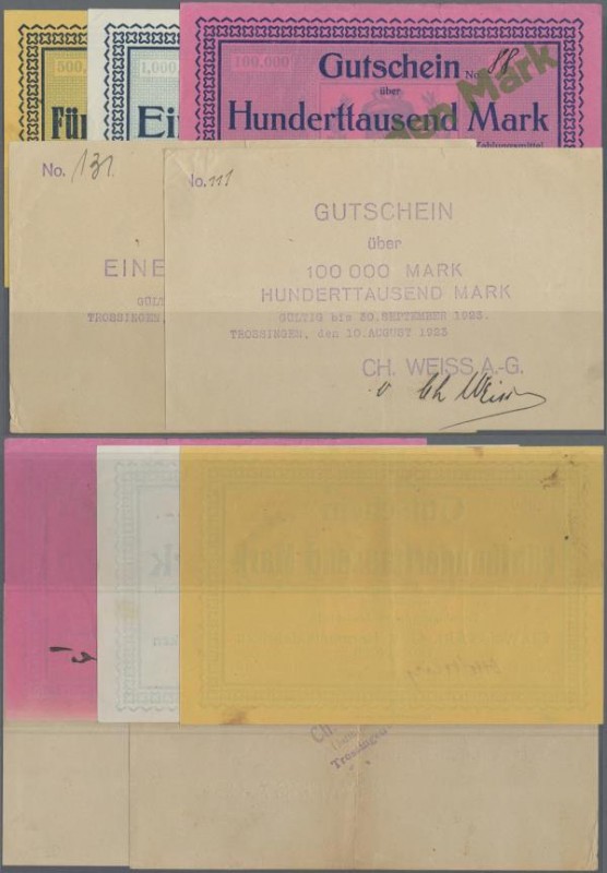 Deutschland - Notgeld - Württemberg: Trossingen, Gemeinde, 1/2, 1, 5, 10 (2, bei...