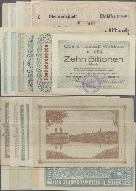 Deutschland - Notgeld - Württemberg: Waldsee, Oberamtsstadt, 2, 5 Mio. Mark, 26....