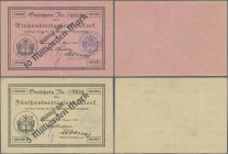 Deutschland - Notgeld - Ehemalige Ostgebiete: Braunsberg, Ostpreußen, Magistrat, 5, 10 Mrd. Mark, o. D., Überdrucke auf 500 Tsd. bzw. 100 Tsd. Mark vo...
