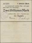 Deutschland - Notgeld - Ehemalige Ostgebiete: Liebstadt, Ostpreußen, Magistrat, 2 Billionen Mark, 26.11.1923, Erh. II-III
 [differenzbesteuert]