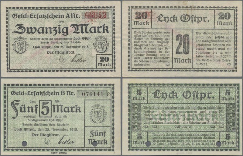 Deutschland - Notgeld - Ehemalige Ostgebiete: Lyck, Ostpreußen, Stadt, 5 Mark, m...