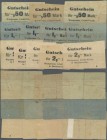 Deutschland - Notgeld - Ehemalige Ostgebiete: Marienwerder, Westpreußen, -.50 (3), 1 (4), 2 (5) Mark, o. D. (8.8.1914), verschiedene Varianten, 9 Sche...