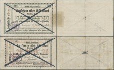 Deutschland - Notgeld - Ehemalige Ostgebiete: Rastenburg, Ostpreußen, Kreis, 20, 50 Mark, 11.11.1918 - 1.2.1919, Wertangaben in Blockschrift, mit Stem...