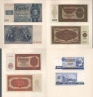 Deutschland - DDR: Ministerbuch des Ministerrates der DDR mit allen Banknoten von 1948 – 1975, jeweils doppelt eingeklebt, dabei die Serie 1964 als Mu...