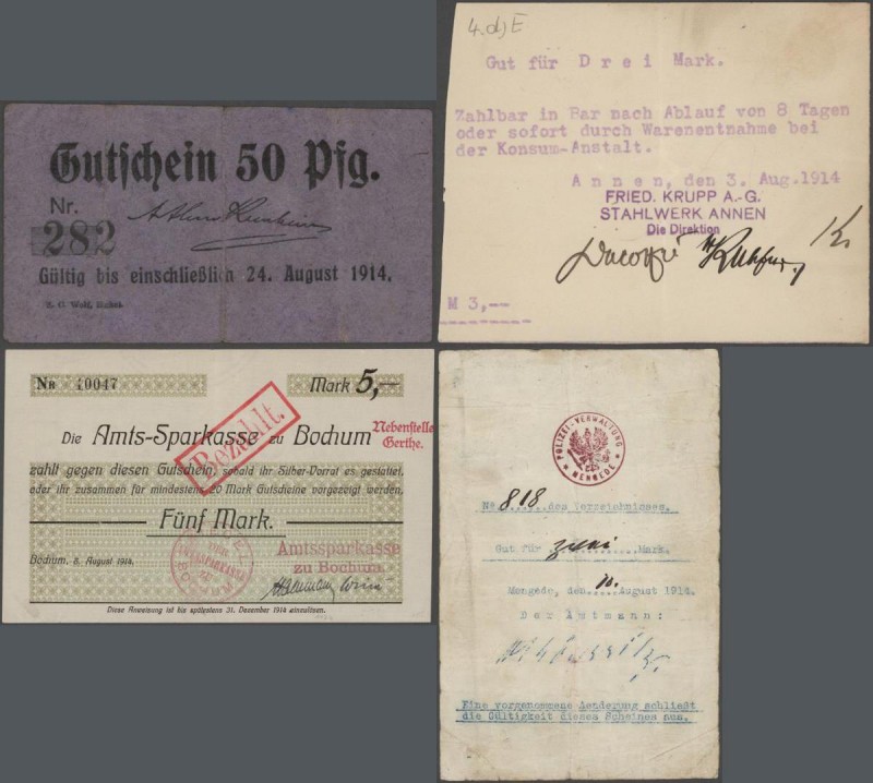 Deutschland - Notgeld - Westfalen: 1914, umfangreiche Sammlung mit Ausgaben von ...